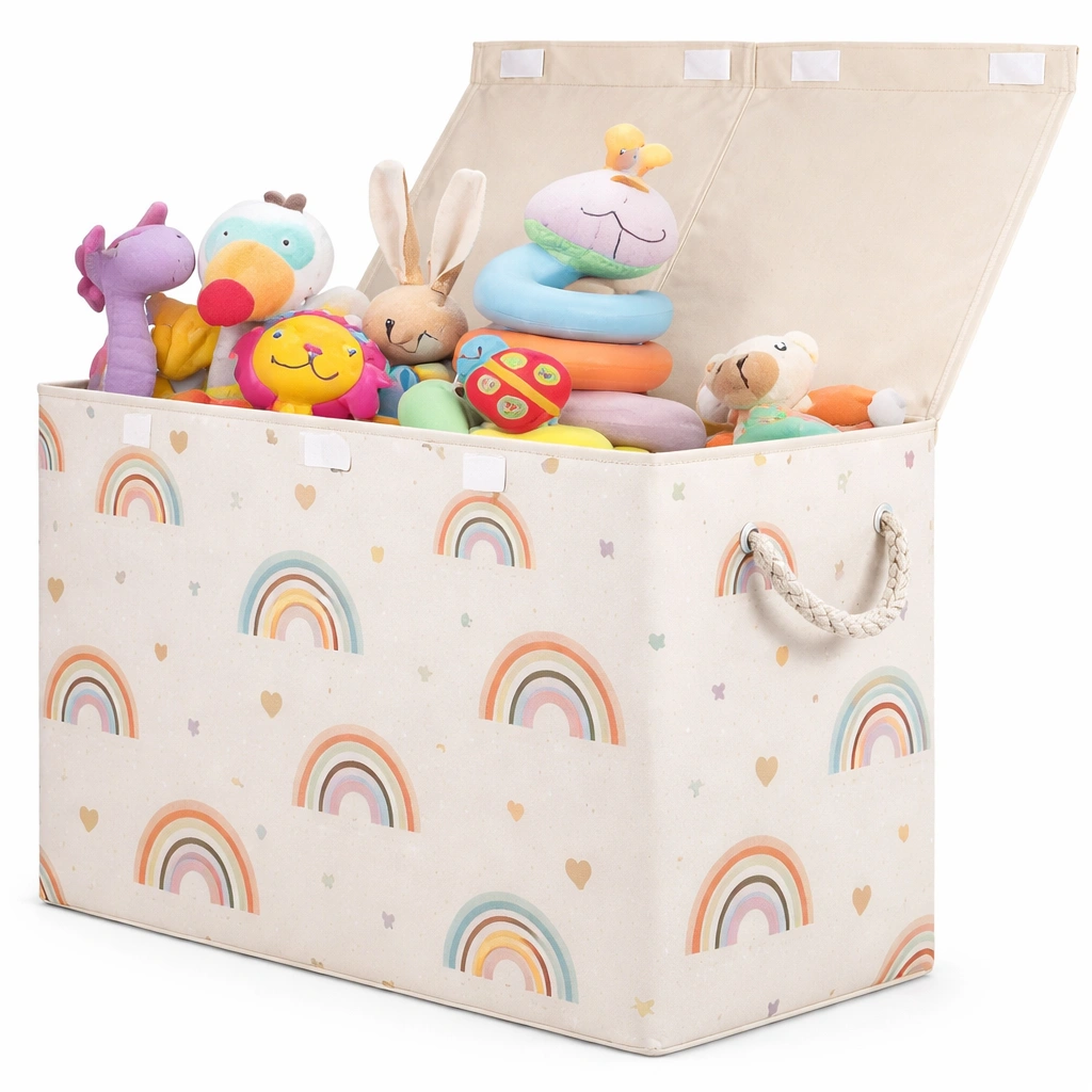 Caja organizadora plegable con tapa y estampado infantil decorativo-cozanoe